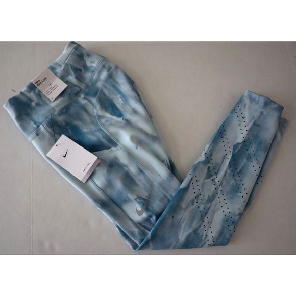 Nike DM7716 Women's Sz S Blue/Slate Epic Luxe Mid-Rise 7/8 Running Tights $110 - Picture 4 of 9